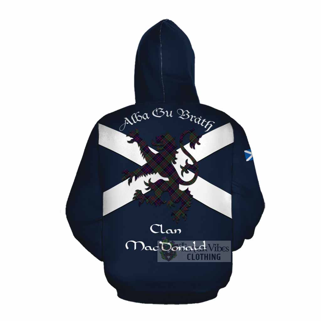 Tartan Vibes Clothing MacDonald (McDonald) of Clanranald Tartan Lion Rampant Cotton Hoodie Proudly Display Your Heritage with Alba Gu Brath and Clan Name