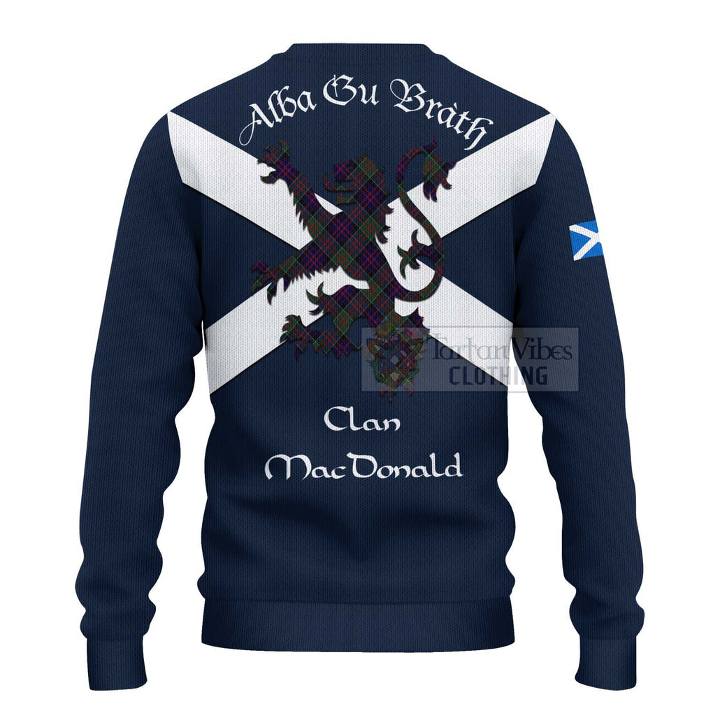 Tartan Vibes Clothing MacDonald (McDonald) of Clanranald Tartan Lion Rampant Knitted Sweater – Proudly Display Your Heritage with Alba Gu Brath and Clan Name