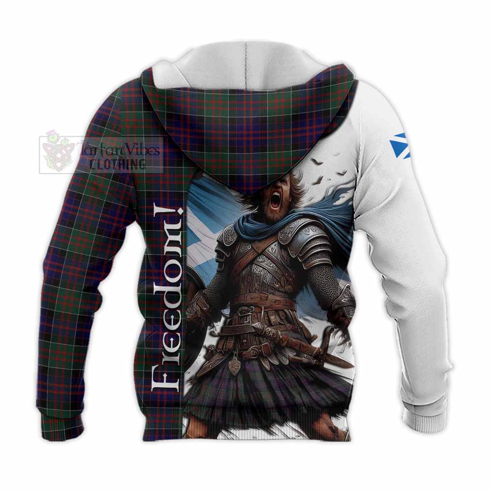 Tartan Vibes Clothing MacDonald (McDonald) of Clanranald Crest Tartan Knitted Hoodie Inspired by the Freedom of Scottish Warrior