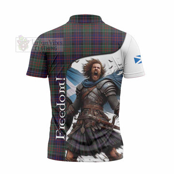 MacDonald (McDonald) of Clanranald Crest Tartan Zipper Polo Shirt Inspired by the Freedom of Scottish Warrior