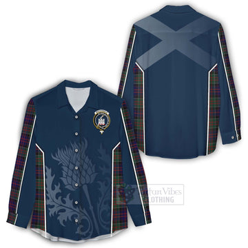 MacDonald (McDonald) of Clanranald Tartan Women's Casual Shirt with Family Crest and Scottish Thistle Vibes Sport Style