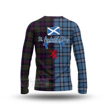 MacDonald (McDonald) of Clanranald Tartan Long Sleeve T-Shirt Happy St. Andrew's Day Half Tartan Style