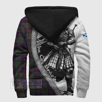 MacDonald (McDonald) of Clanranald Tartan Clan Crest Sherpa Hoodie with Highlander Warrior Celtic Style