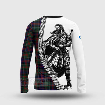 MacDonald (McDonald) of Clanranald Tartan Clan Crest Long Sleeve T-Shirt with Highlander Warrior Celtic Style