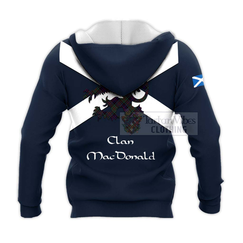 Tartan Vibes Clothing MacDonald (McDonald) of Clanranald Tartan Lion Rampant Knitted Hoodie – Proudly Display Your Heritage with Alba Gu Brath and Clan Name