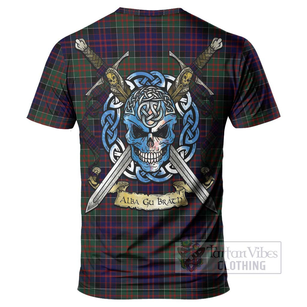 Tartan Vibes Clothing MacDonald (McDonald) of Clanranald Tartan T-Shirt with Family Crest Celtic Skull Style