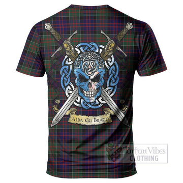 MacDonald (McDonald) of Clanranald Tartan T-Shirt with Family Crest Celtic Skull Style