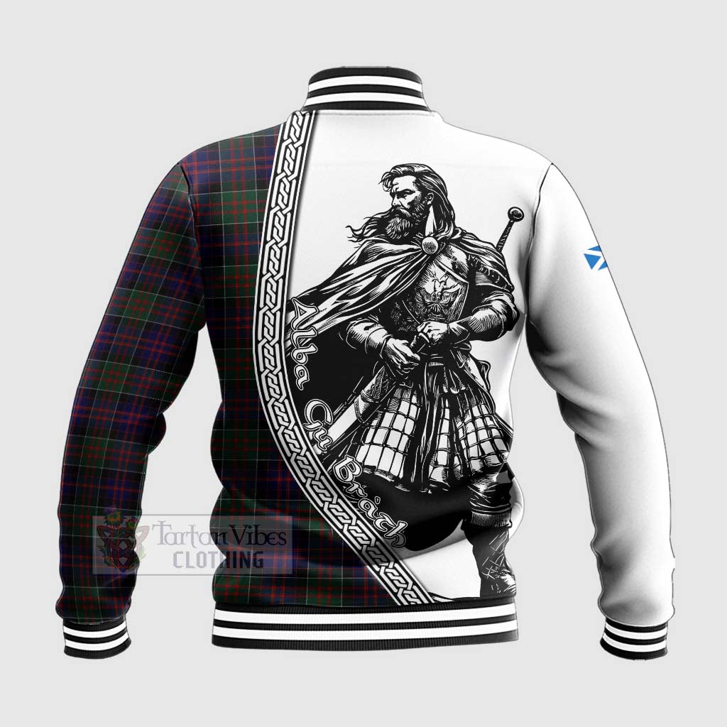 Tartan Vibes Clothing MacDonald (McDonald) of Clanranald Tartan Clan Crest Baseball Jacket with Highlander Warrior Celtic Style