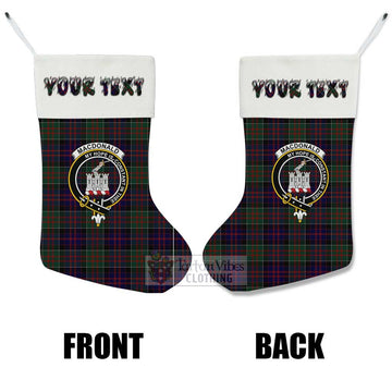 MacDonald (McDonald) of Clanranald Tartan Family Crest Christmas Stocking with Personalized Text