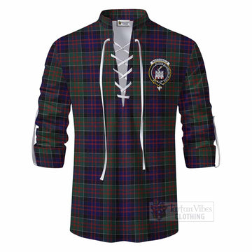 MacDonald (McDonald) of Clanranald Tartan Ghillie Kilt Shirt with Family Crest DNA In Me Style