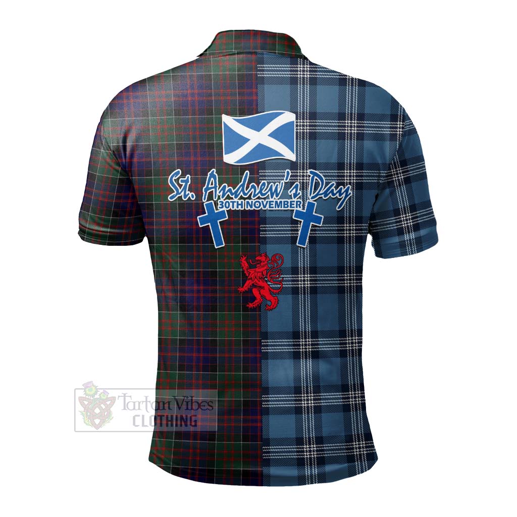 Tartan Vibes Clothing MacDonald (McDonald) of Clanranald Tartan Polo Shirt Happy St. Andrew's Day Half Tartan Style