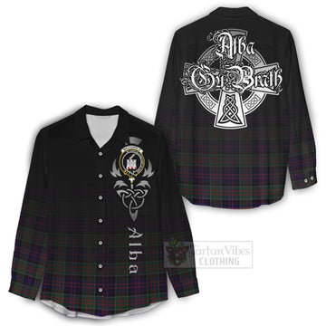 MacDonald (McDonald) of Clanranald Tartan Women's Casual Shirt Featuring Alba Gu Brath Family Crest Celtic Inspired