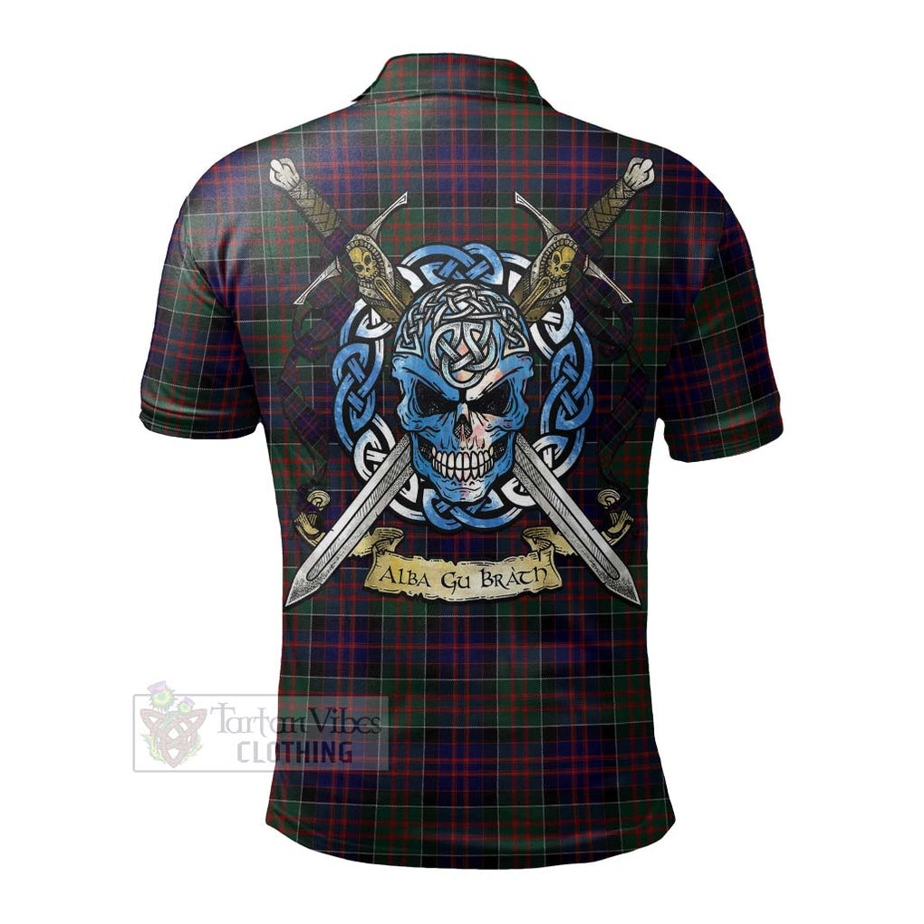 Tartan Vibes Clothing MacDonald (McDonald) of Clanranald Tartan Polo Shirt with Family Crest Celtic Skull Style