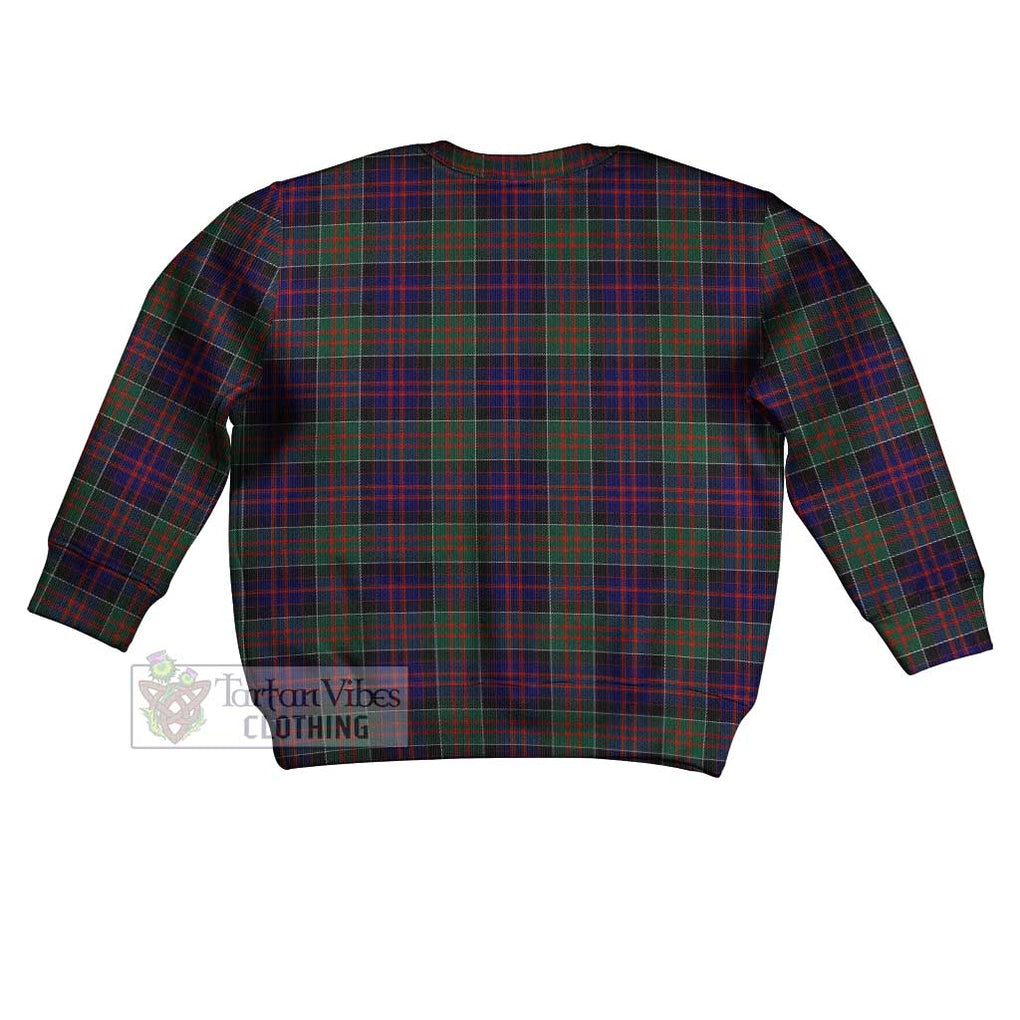 Tartan Vibes Clothing MacDonald (McDonald) of Clanranald Tartan Kid Ugly Sweater with Family Crest