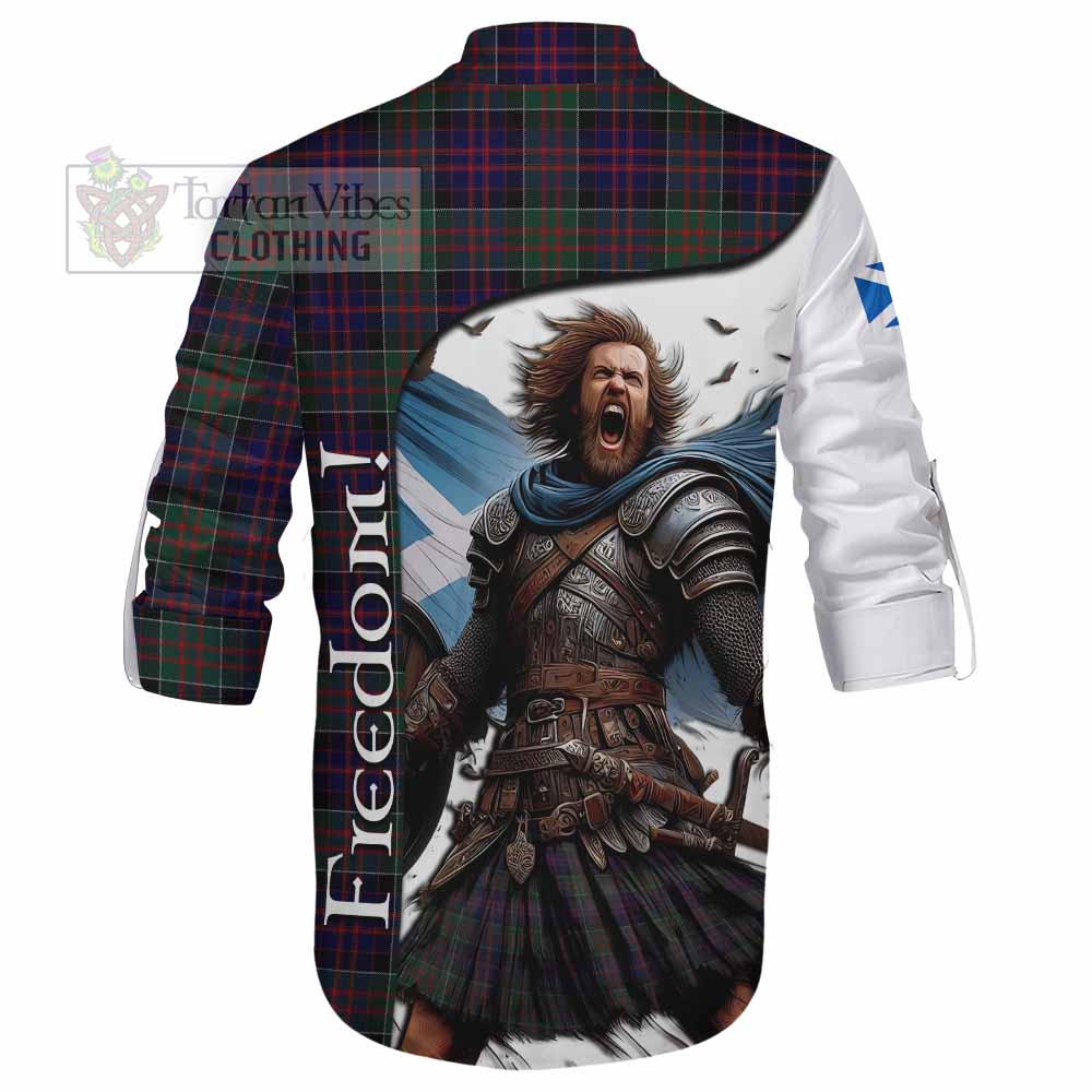 Tartan Vibes Clothing MacDonald (McDonald) of Clanranald Crest Tartan Ghillie Kilt Shirt Inspired by the Freedom of Scottish Warrior