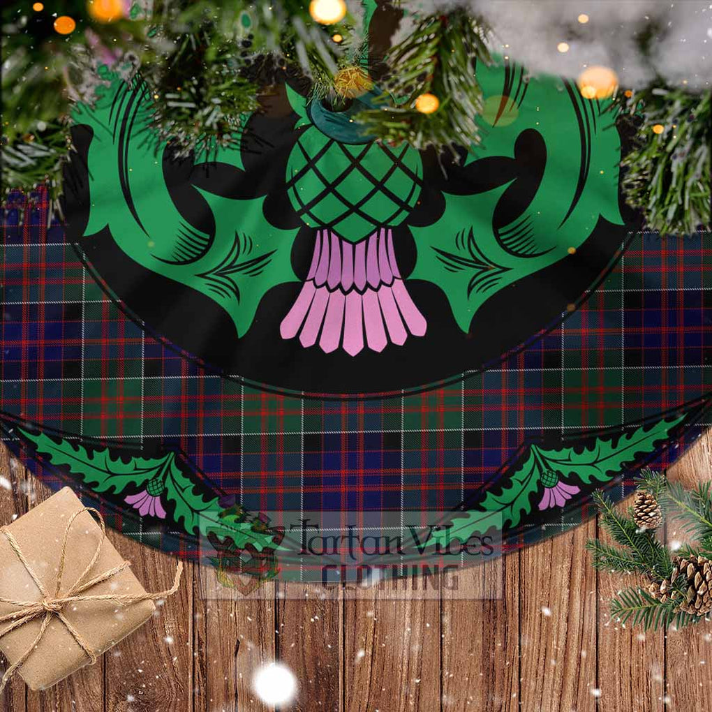 Tartan Vibes Clothing MacDonald (McDonald) of Clanranald Tartan Christmas Tree Skirt Scottish Thistle Style