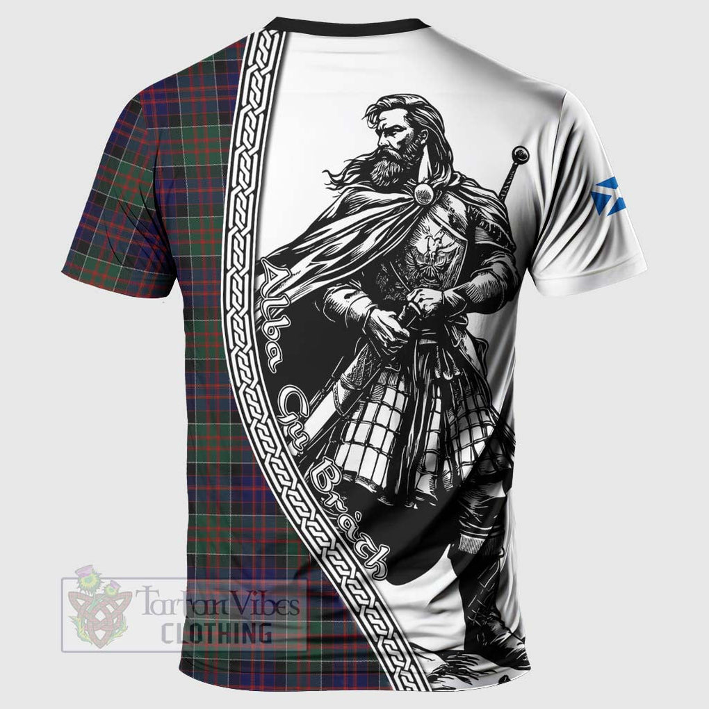 Tartan Vibes Clothing MacDonald (McDonald) of Clanranald Tartan Clan Crest T-Shirt with Highlander Warrior Celtic Style