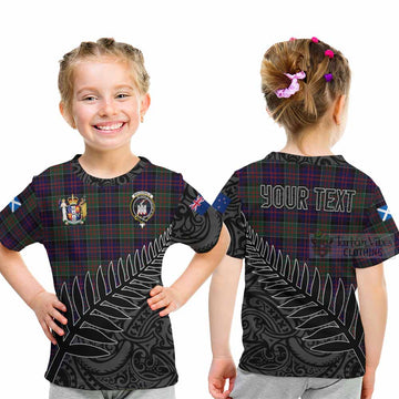 MacDonald (McDonald) of Clanranald Crest Tartan Kid T-Shirt with New Zealand Silver Fern Half Style