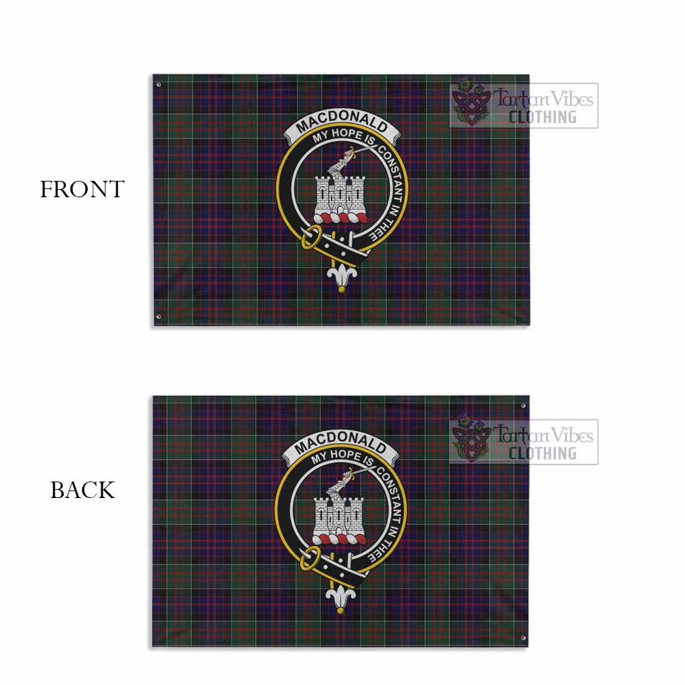 Tartan Vibes Clothing MacDonald (McDonald) of Clanranald Tartan House Flag with Family Crest