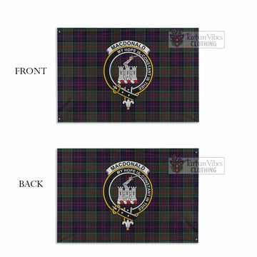 MacDonald (McDonald) of Clanranald Tartan House Flag with Family Crest