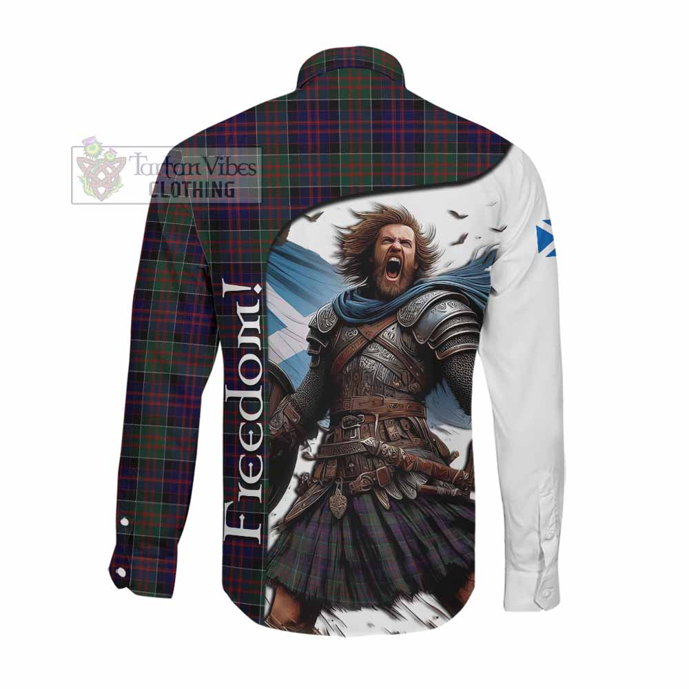 Tartan Vibes Clothing MacDonald (McDonald) of Clanranald Crest Tartan Long Sleeve Button Shirt Inspired by the Freedom of Scottish Warrior