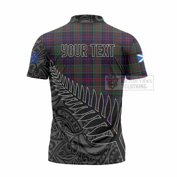 MacDonald (McDonald) of Clanranald Crest Tartan Zipper Polo Shirt with New Zealand Silver Fern Half Style