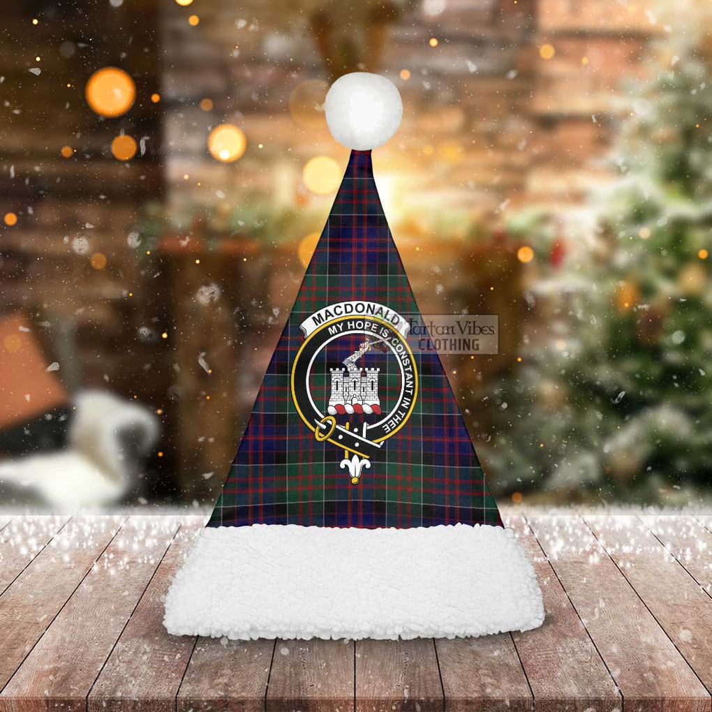 Tartan Vibes Clothing MacDonald (McDonald) of Clanranald Tartan Christmas Santa Hats with Family Crest