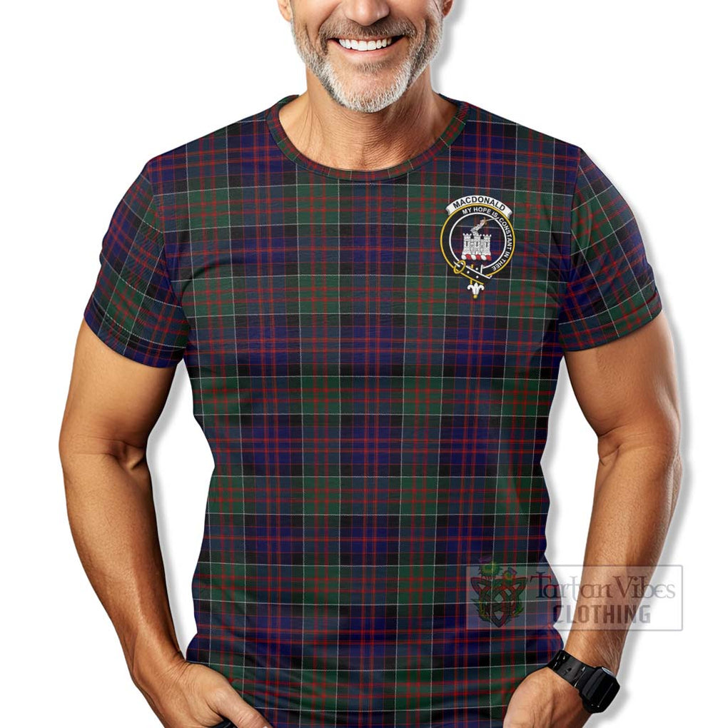 Tartan Vibes Clothing MacDonald (McDonald) of Clanranald Tartan T-Shirt with Family Crest Celtic Skull Style