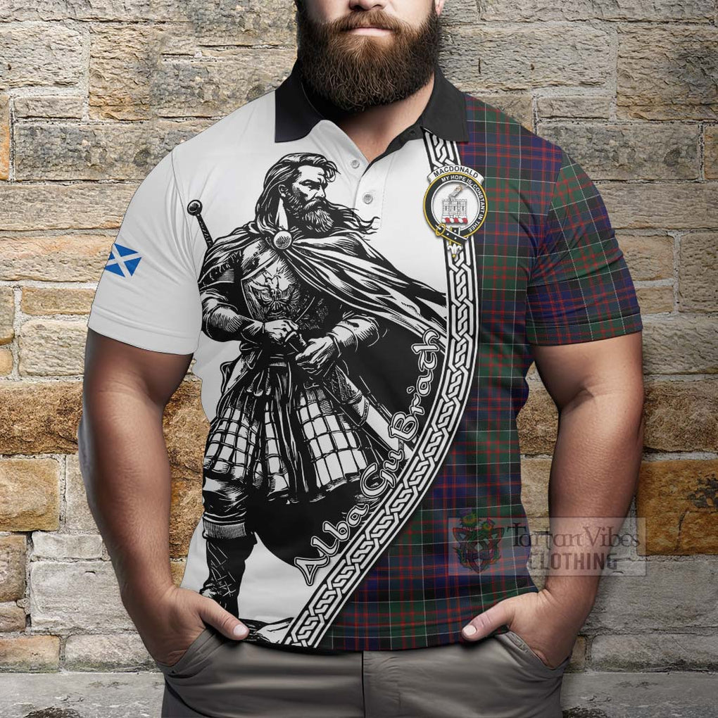 Tartan Vibes Clothing MacDonald (McDonald) of Clanranald Tartan Clan Crest Polo Shirt with Highlander Warrior Celtic Style