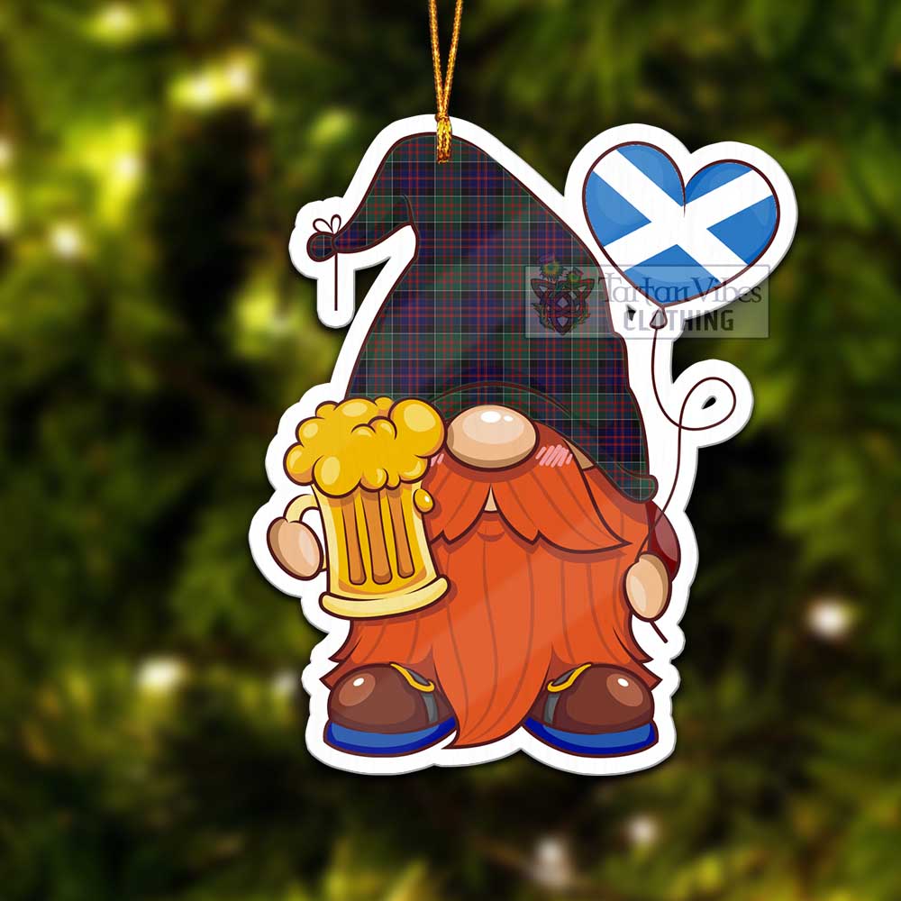 Tartan Vibes Clothing MacDonald (McDonald) of Clanranald Tartan Gnome Holding Beer Glass Christmas Ornament with Personalized National Flag