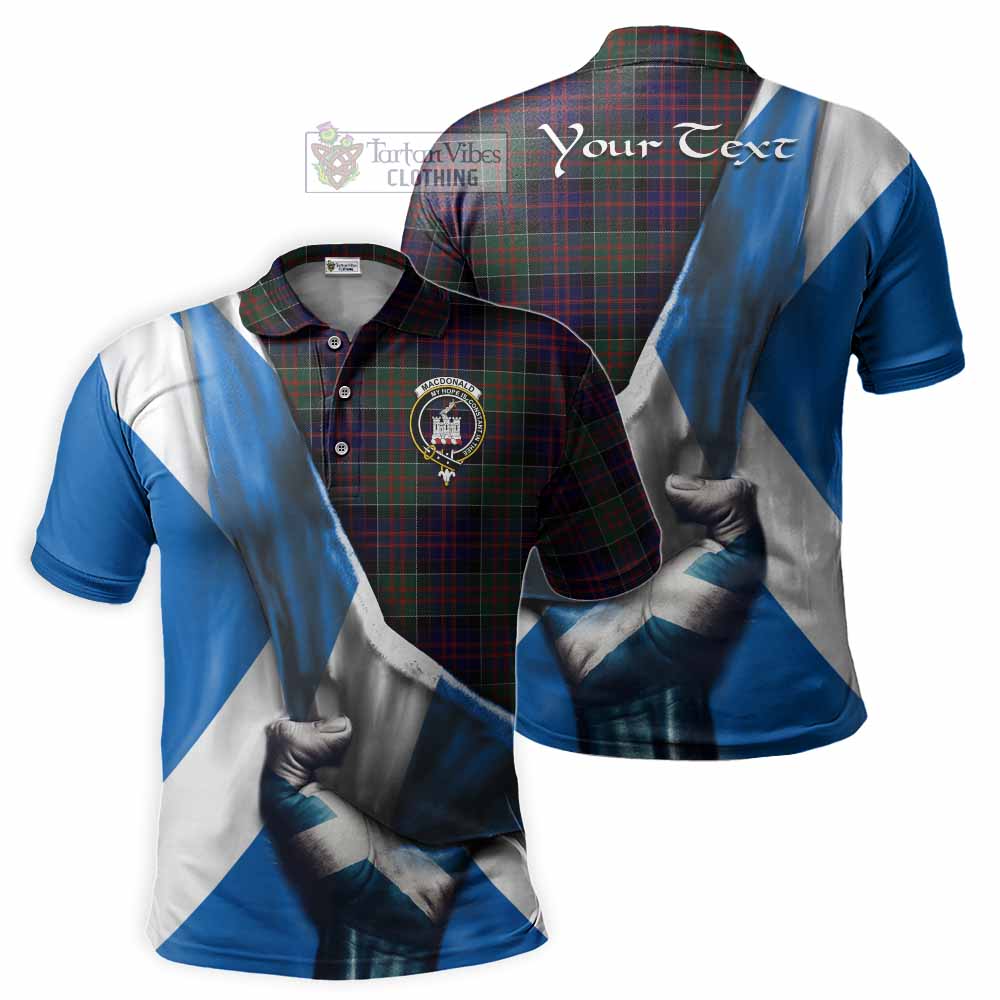 Tartan Vibes Clothing MacDonald (McDonald) of Clanranald Tartan Polo Shirt with Family Crest Scotland Patriotic Style