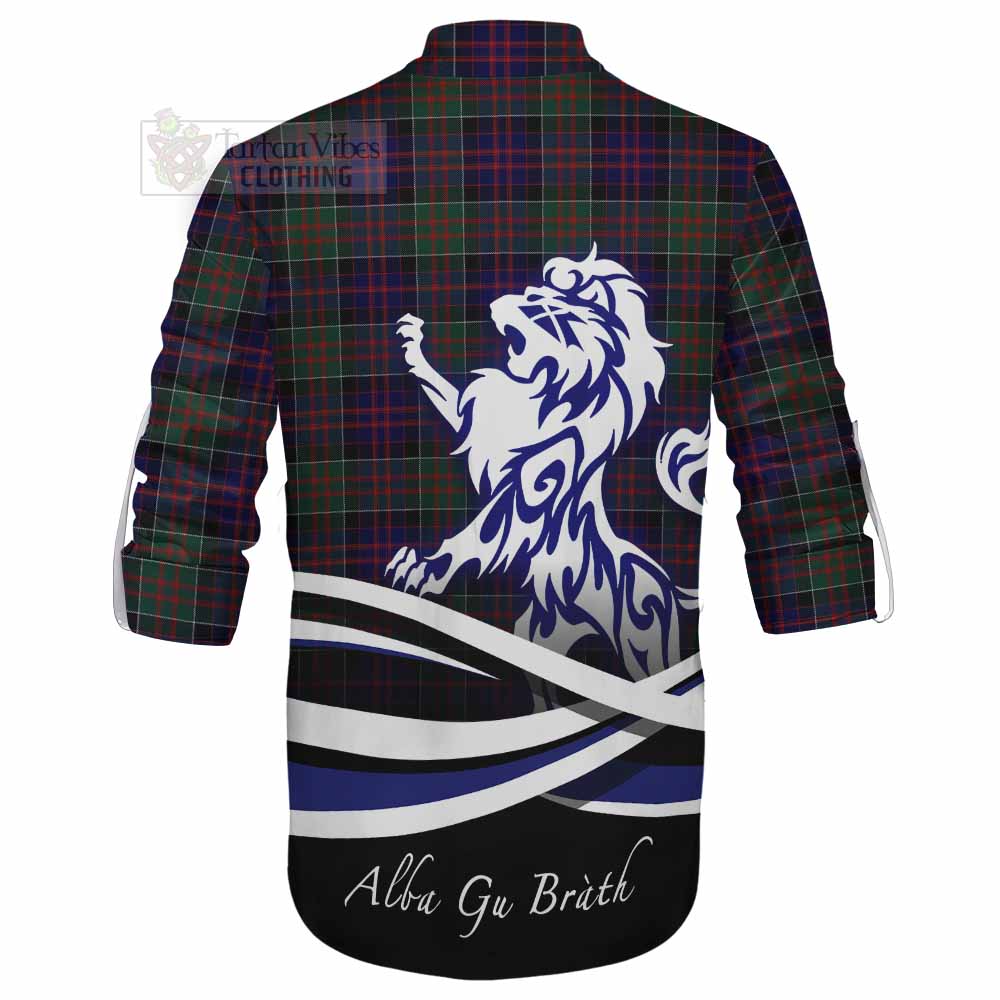 Tartan Vibes Clothing MacDonald (McDonald) of Clanranald Tartan Ghillie Kilt Shirt with Alba Gu Brath Regal Lion Emblem