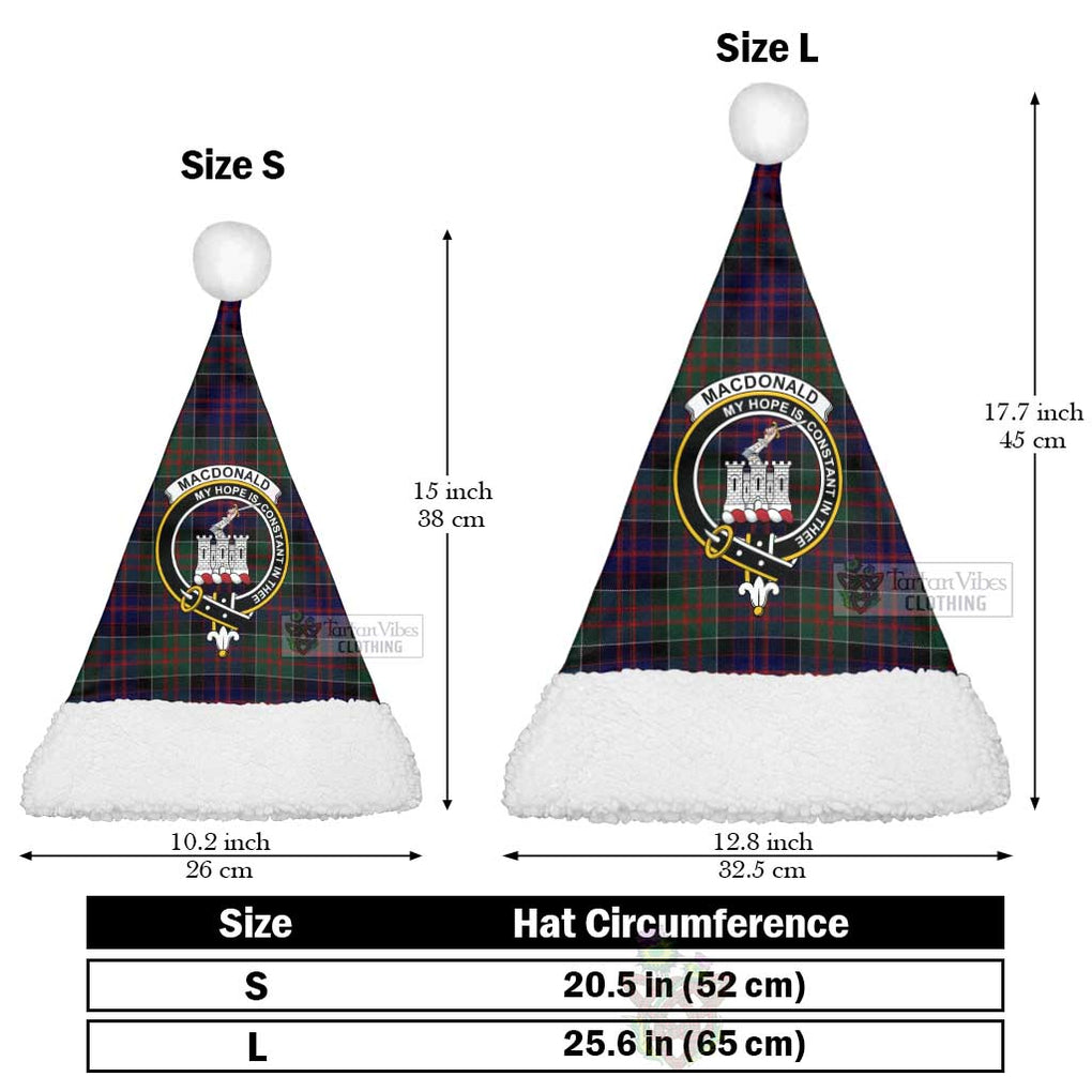 Tartan Vibes Clothing MacDonald (McDonald) of Clanranald Tartan Christmas Santa Hats with Family Crest