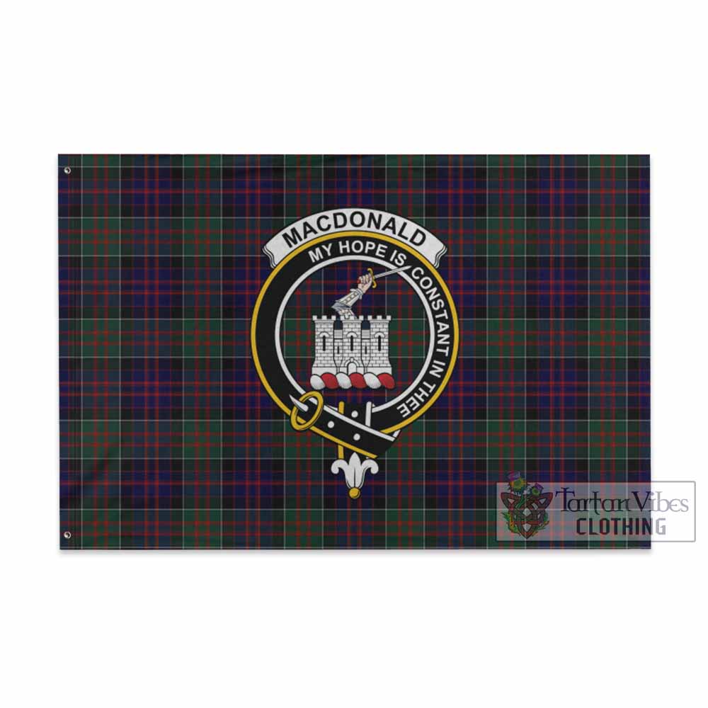 Tartan Vibes Clothing MacDonald (McDonald) of Clanranald Tartan House Flag with Family Crest