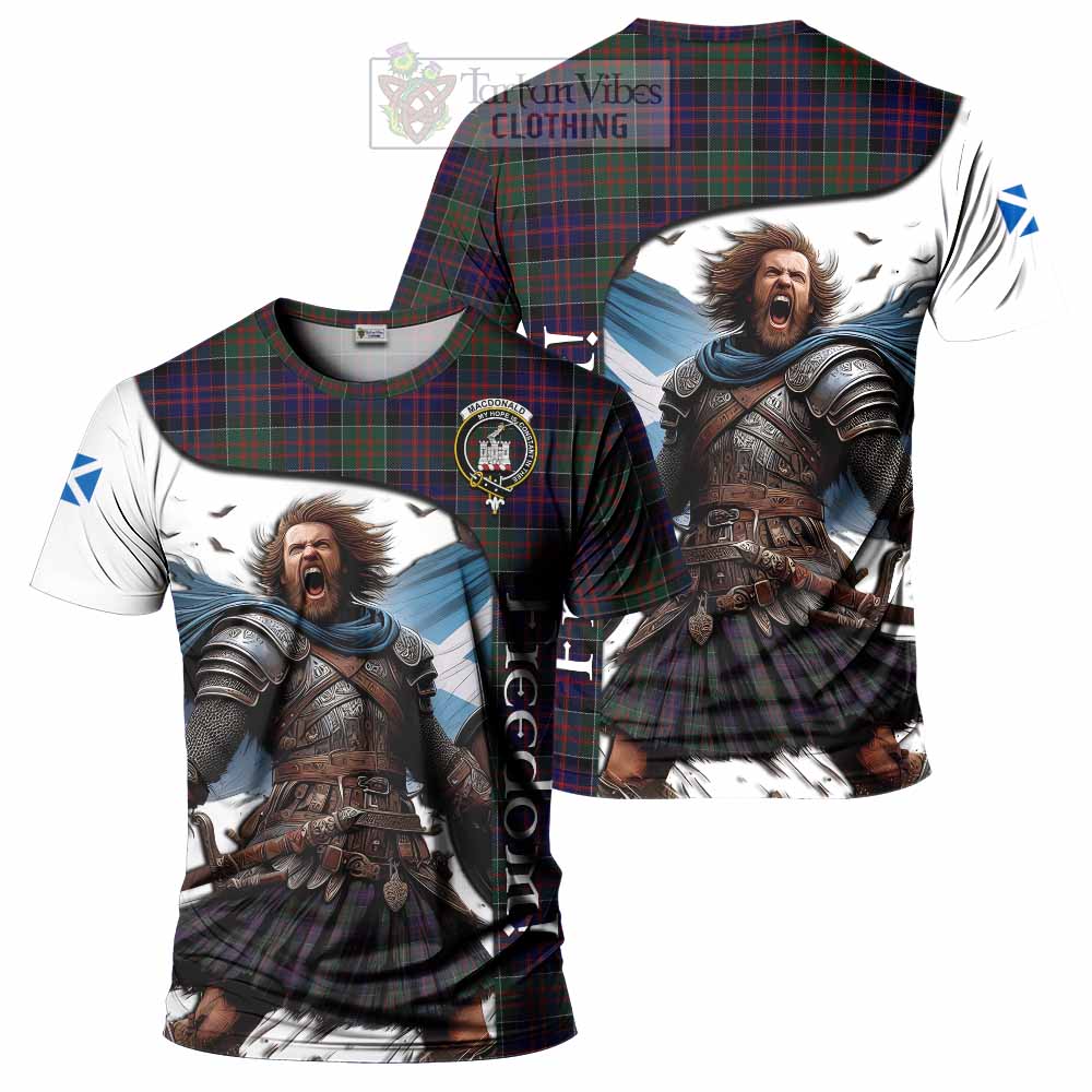 MacDonald (McDonald) of Clanranald Crest Tartan T-Shirt Inspired by the Freedom of Scottish Warrior