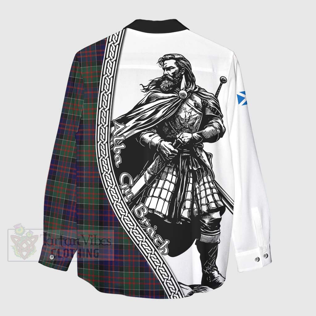 Tartan Vibes Clothing MacDonald (McDonald) of Clanranald Tartan Clan Crest Women's Casual Shirt with Highlander Warrior Celtic Style