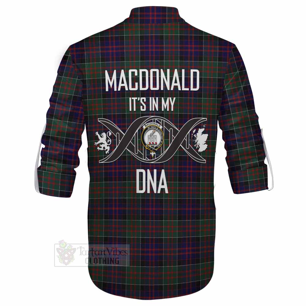 Tartan Vibes Clothing MacDonald (McDonald) of Clanranald Tartan Ghillie Kilt Shirt with Family Crest DNA In Me Style