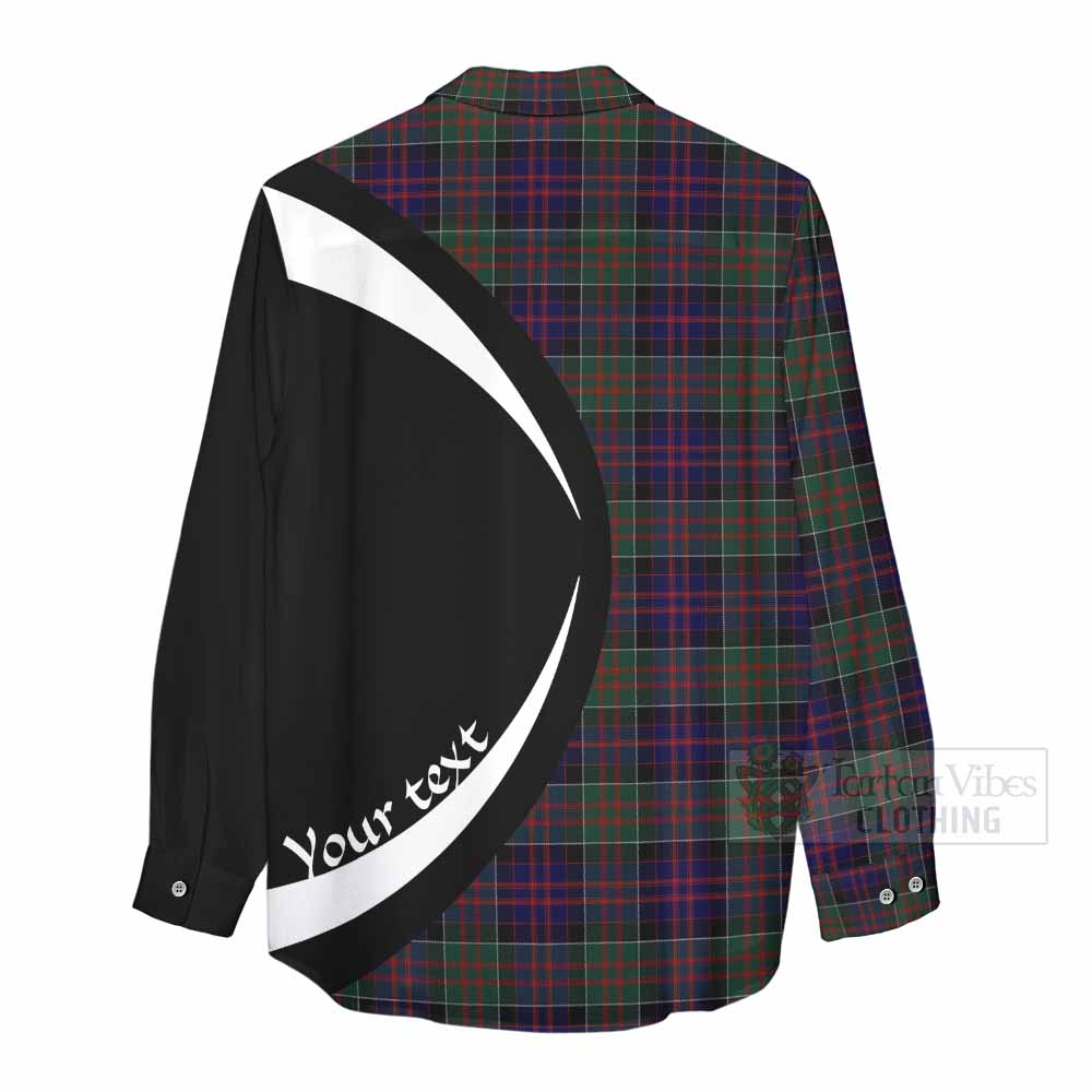 Tartan Vibes Clothing MacDonald (McDonald) of Clanranald Tartan Women's Casual Shirt with Family Crest Circle Style