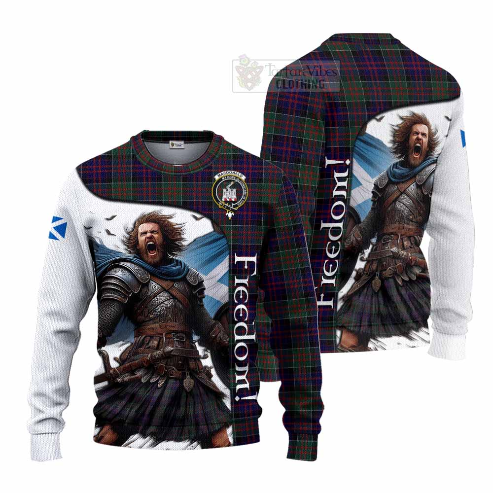 Tartan Vibes Clothing MacDonald (McDonald) of Clanranald Crest Tartan Knitted Sweater Inspired by the Freedom of Scottish Warrior