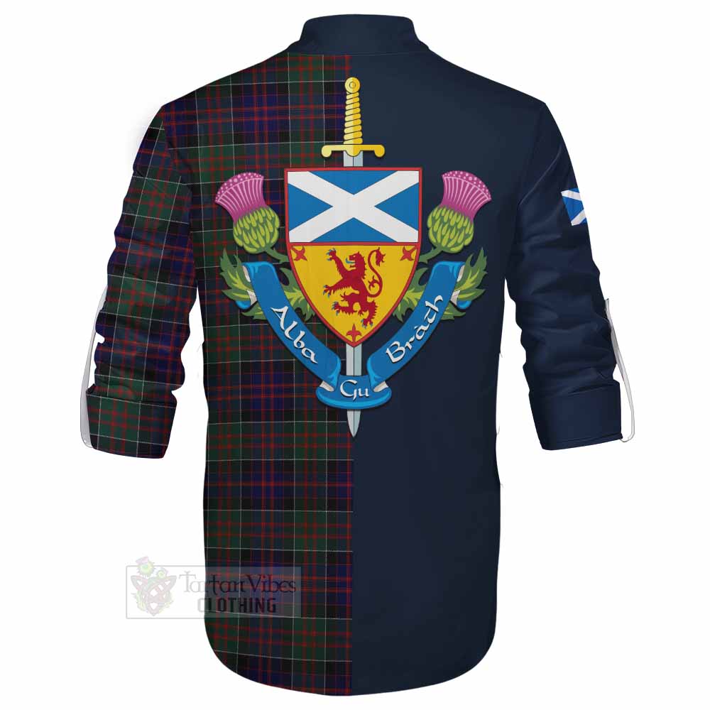 MacDonald (McDonald) of Clanranald Tartan Ghillie Kilt Shirt Alba with Scottish Lion Royal Arm Half Style