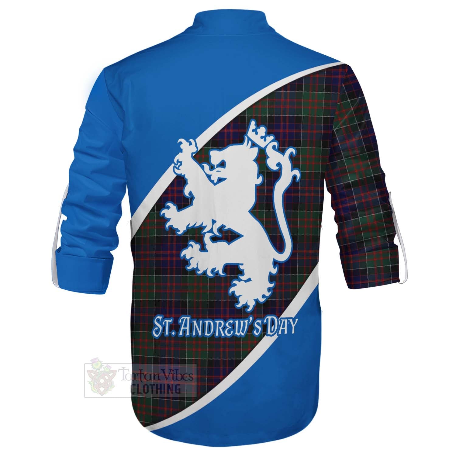 Tartan Vibes Clothing MacDonald (McDonald) of Clanranald Family Crest Tartan Ghillie Kilt Shirt Celebrate Saint Andrew's Day in Style