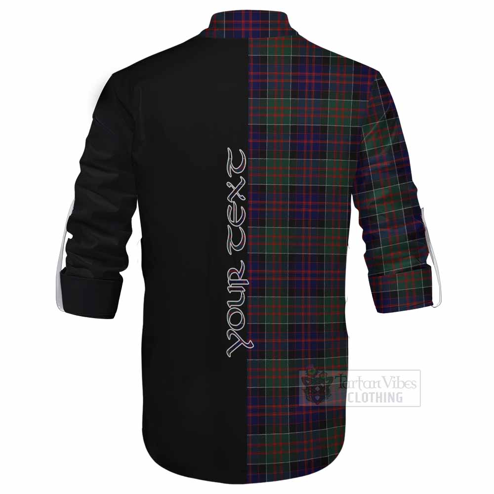 Tartan Vibes Clothing MacDonald (McDonald) of Clanranald Tartan Ghillie Kilt Shirt with Family Crest and Half Of Me Style