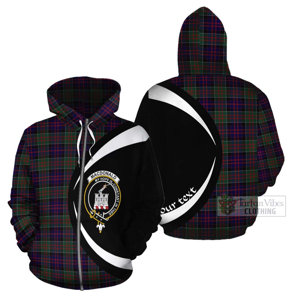 Tartan Vibes Clothing MacDonald (McDonald) of Clanranald Tartan Cotton Hoodie with Family Crest Circle Style