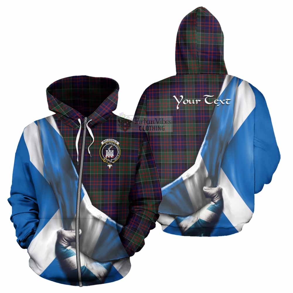 Tartan Vibes Clothing MacDonald (McDonald) of Clanranald Tartan Hoodie with Family Crest Scotland Patriotic Style