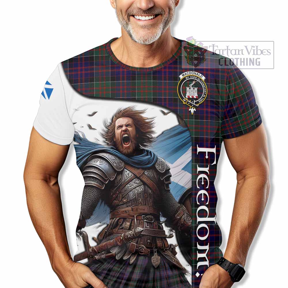 MacDonald (McDonald) of Clanranald Crest Tartan T-Shirt Inspired by the Freedom of Scottish Warrior