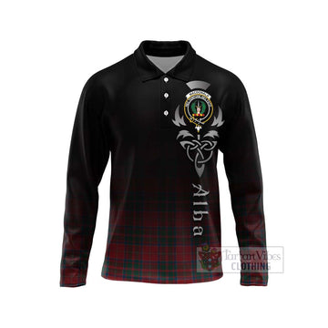 MacDonald (McDonald) of Glencoe Tartan Long Sleeve Polo Shirt Featuring Alba Gu Brath Family Crest Celtic Inspired