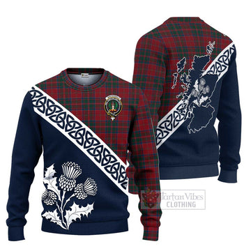 MacDonald (McDonald) of Glencoe Tartan Ugly Sweater Featuring Thistle and Scotland Map