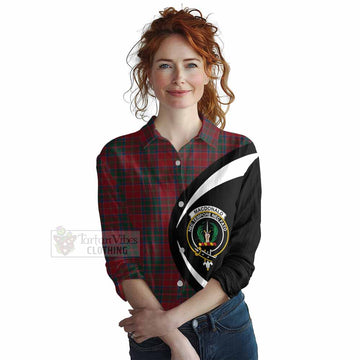 MacDonald (McDonald) of Glencoe Tartan Women's Casual Shirt with Family Crest Circle Style