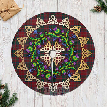 MacDonald (McDonald) of Glencoe Tartan Christmas Tree Skirt with Thistle Celtic Knot Style