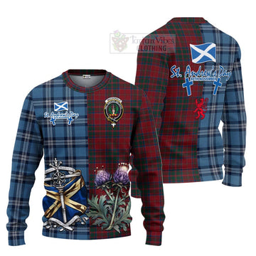 MacDonald (McDonald) of Glencoe Tartan Knitted Sweater Happy St. Andrew's Day Half Tartan Style